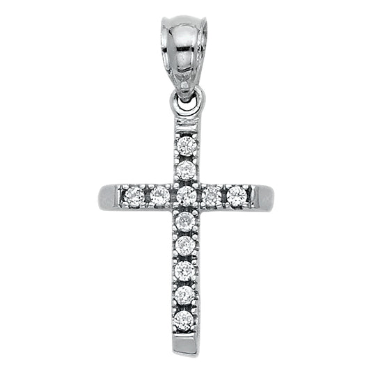 14k Yellow Gold Elegant Design Lovely Christian Cross Pendant Popular Charm