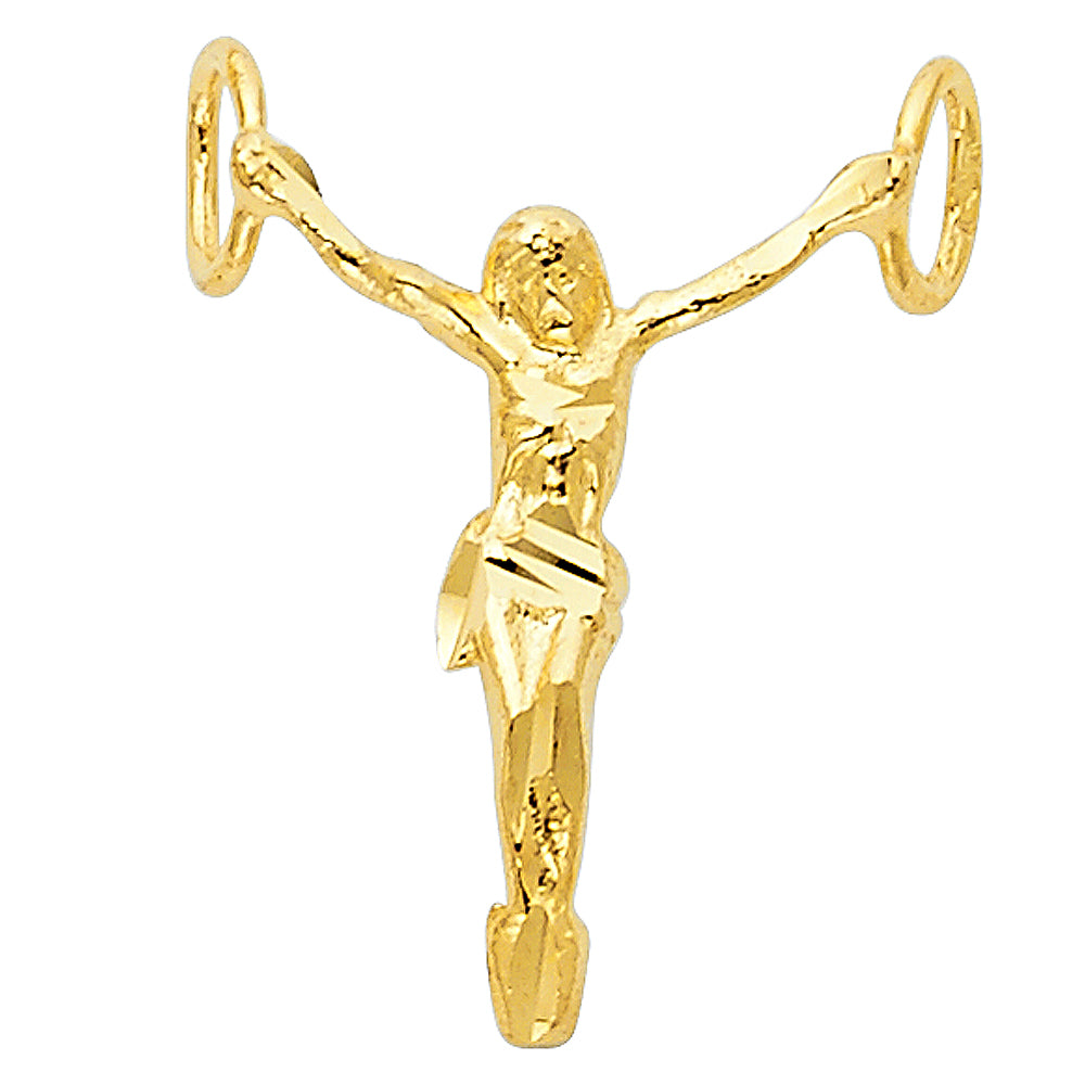 14k Yellow Gold 3D Durable Crucifix Cross Of Christ Pendant