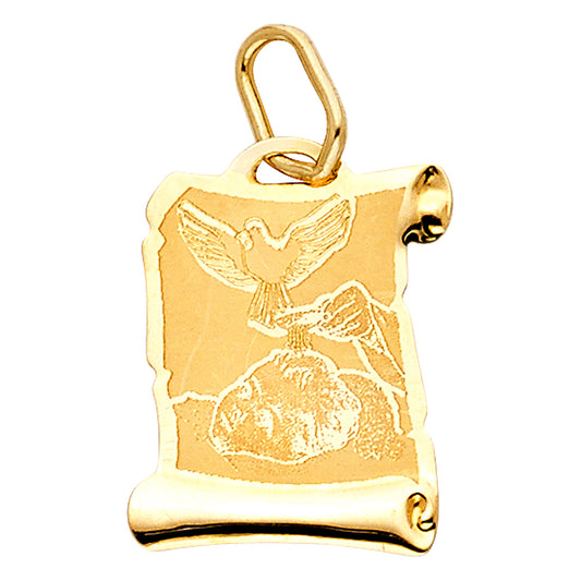 14k Yellow Gold St. Peter's Rock Holy Sacrament Baptism Gift Pendant Charm