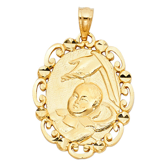 14k Yellow Gold Life in the Spirit Holy Baptism Ceremony Pendant Salvation Charm