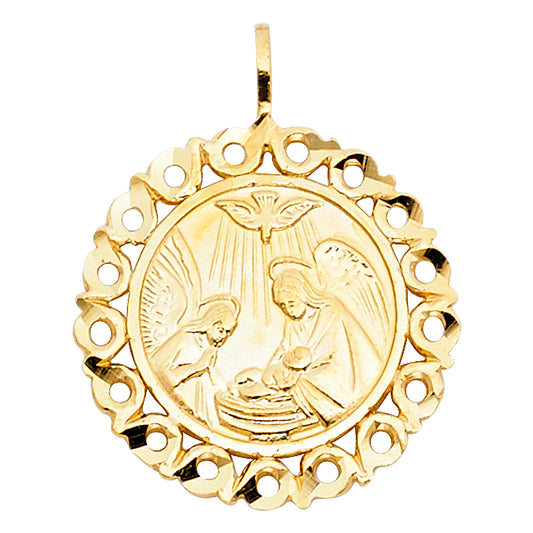14k Yellow Gold Life in the Spirit Holy Baptism Ceremony Pendant Salvation Charm