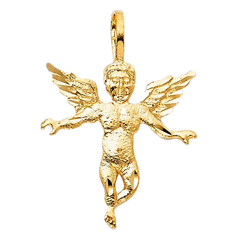 14k Yellow Gold Saint Gabriel Watch Over Us Guardian Angel Pendant