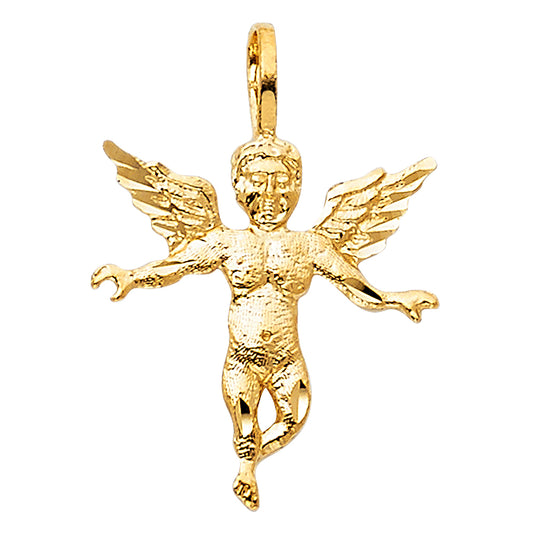 14k Yellow Gold Saint Gabriel Watch Over Us Guardian Angel Pendant