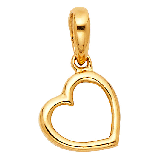 14k Yellow Gold Forever Love Fashion Heart Vintage Pendant Eternal Charm