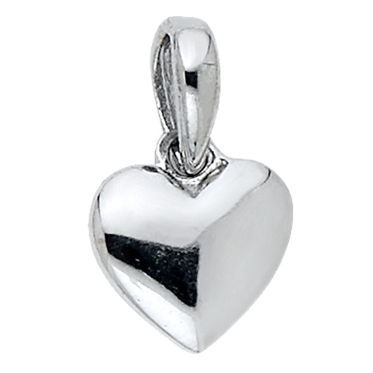 14k White Gold Ideal Gift for Someone Special Lightweight Heart Pendant Charm