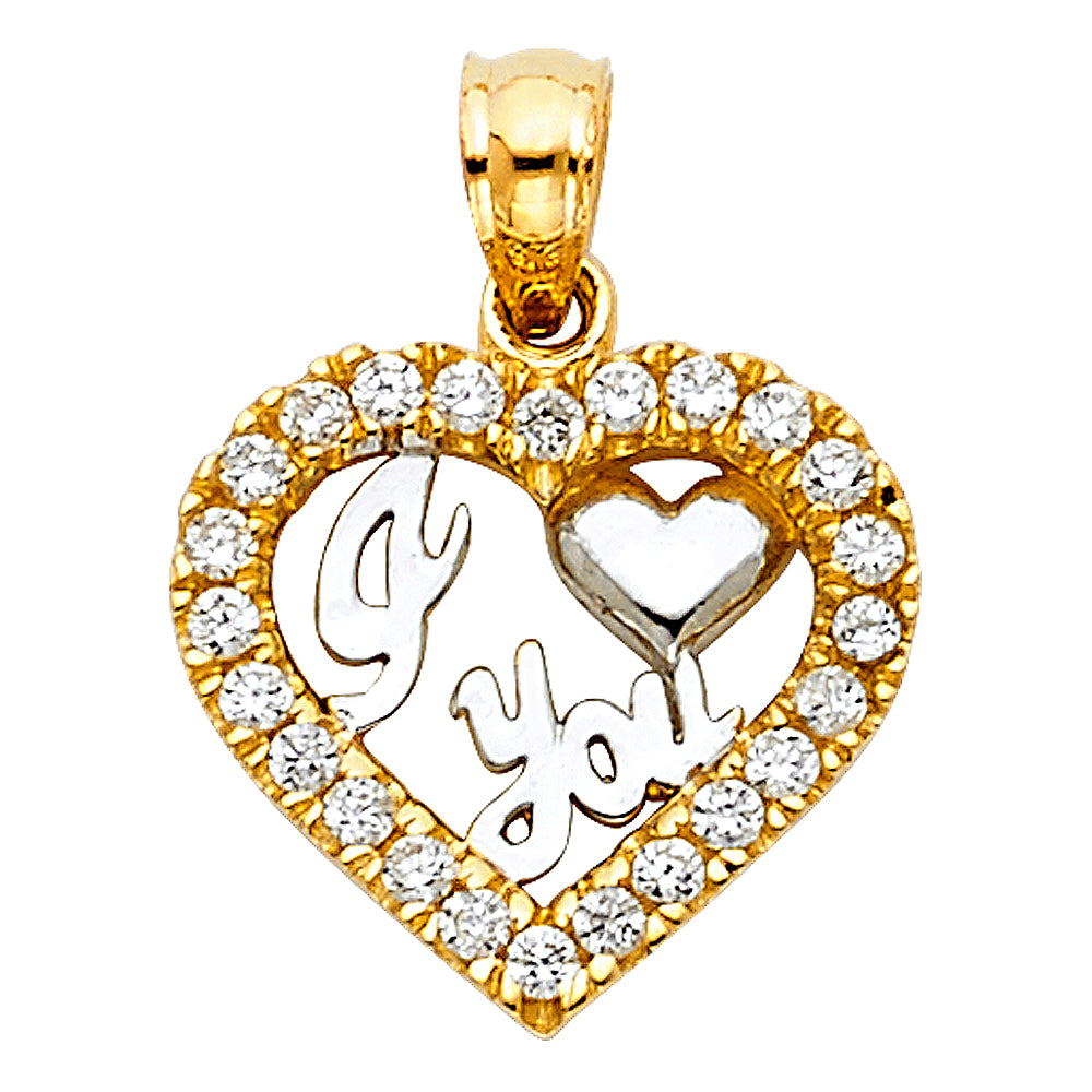 14k Yellow Gold Special I Love You Heart Pendant Gift Charm