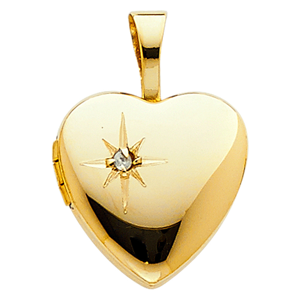 14k Yellow Gold Heart Shaped Locket Ideal Anniversary Gift Pendant Wife Charm