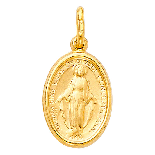 14k Yellow Gold Oren Por Nosotros Reina Concebida Sin Pecado Original Pendant