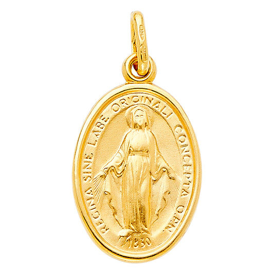 14k Yellow Gold Oren Por Nosotros Reina Concebida Sin Pecado Original Pendant