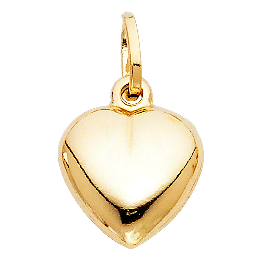 14k Yellow Gold Perfect Gift of Love Puffed Heart Pendant Present Polished Charm