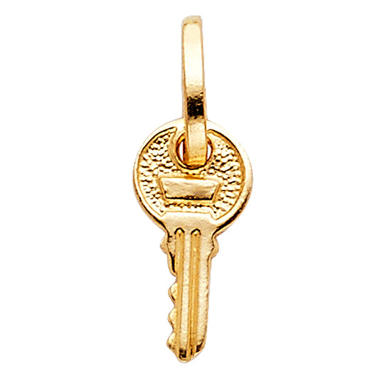 14k Yellow Gold Master Key to My Heart Pendant Congratulations Polished Charm