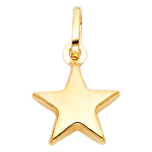 14k Yellow Gold Lucky Star Pendant Texas Star High Polished Fashion Charm