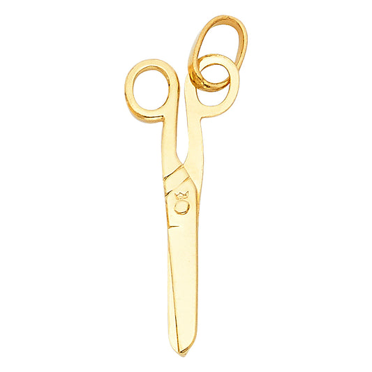 14k Yellow Gold Hair Stylist Scissors Pendant Crafting Traditional Shears Charm