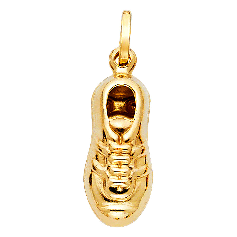14k Yellow Gold Soccer Boot Cleats Athletic Shoes Pendant Players Athlete Charm