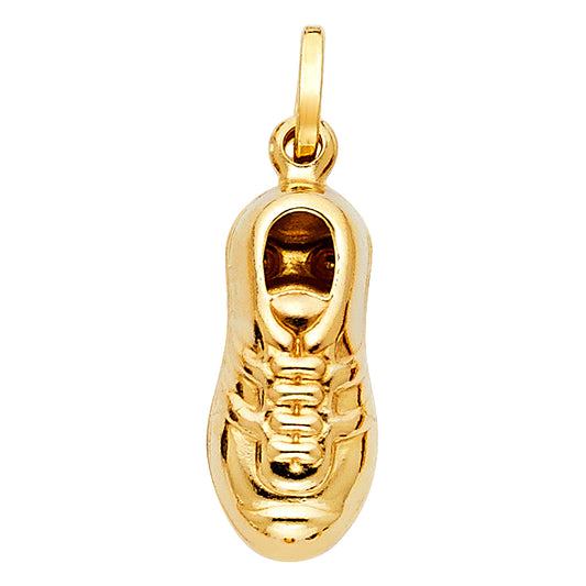 14k Yellow Gold Soccer Boot Cleats Athletic Shoes Pendant Players Athlete Charm
