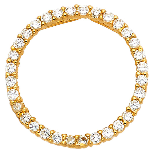 14k Yellow Gold Eternal Love Infinity Clear CZ Pendant Infinity Journey Charm
