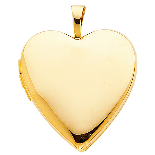 14k Yellow Gold Lovely Gift Smooth Finished Heart Locket Pendant Keepsake Charm
