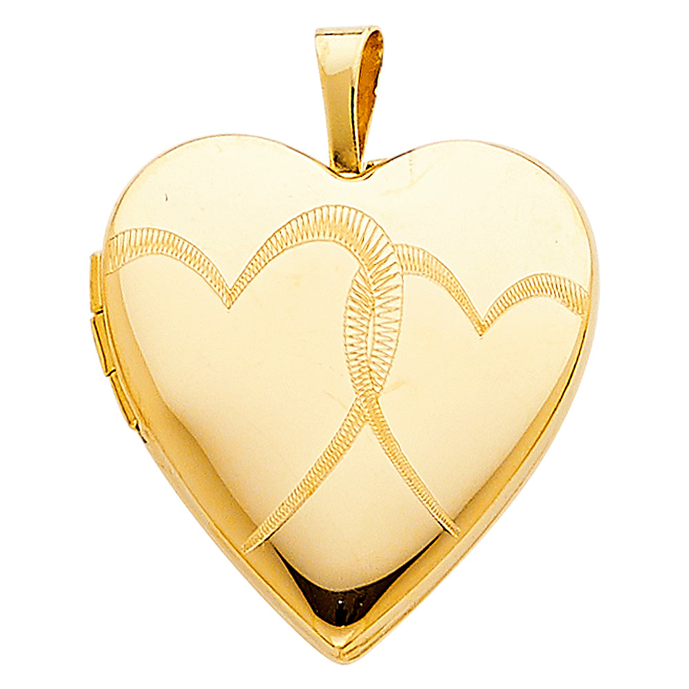 14k Yellow Gold Anniversary Gift Forever Love Heart Locket Pendant Wife Charm