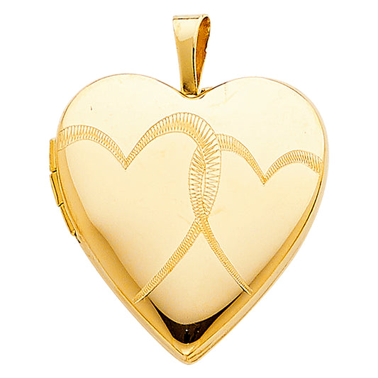 14k Yellow Gold Anniversary Gift Forever Love Heart Locket Pendant Wife Charm