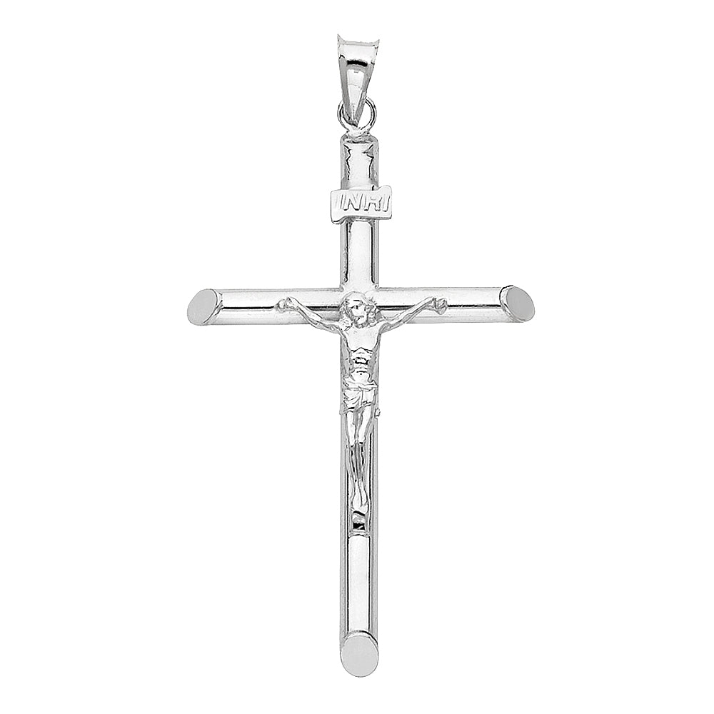 14k Yellow Gold Holy Crucifix Jesus Christ Cross Pendant Saint Faith Charm