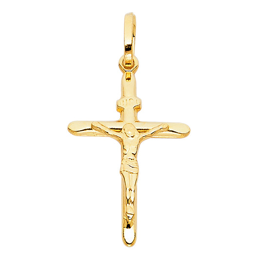 14k Yellow Gold Crucifix Cross Pendant Christian Catholic Faith Fashion Charm