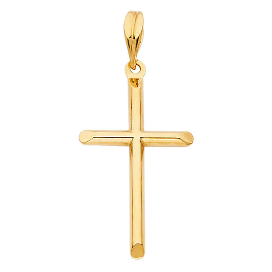 14k Yellow Gold God's Love Cross of Christ Pendant Christian Faith Fashion Charm