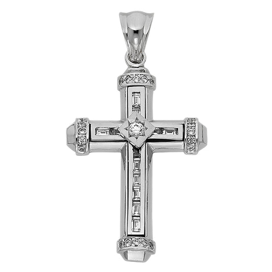 14k Yellow Gold New Life Believer's Cross of Christ Pendant Radiant Style Charm