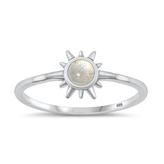 Sterling Silver Moonstone Sun Ring