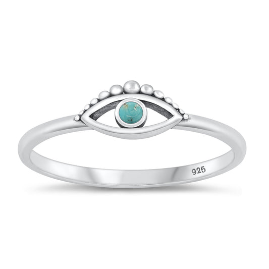 Sterling Silver Genuine Turquoise Ring