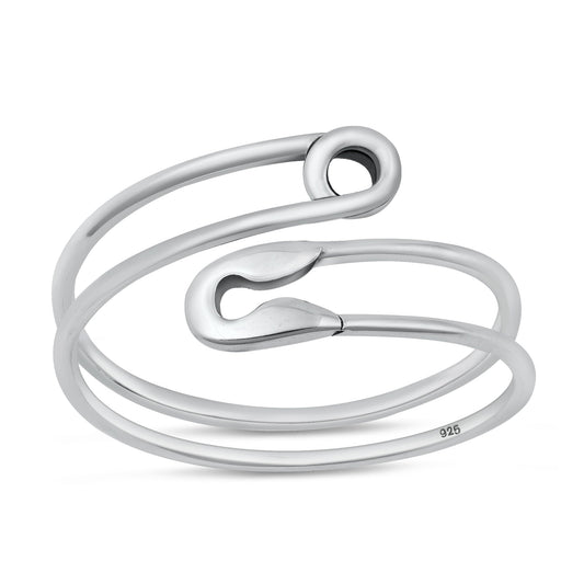 Sterling Silver Safety Pin Ring