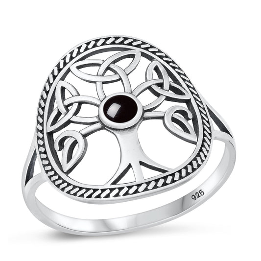 Sterling Silver Black Agate Ring