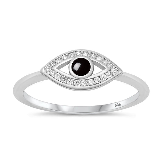 Sterling Silver Black Agate Ring