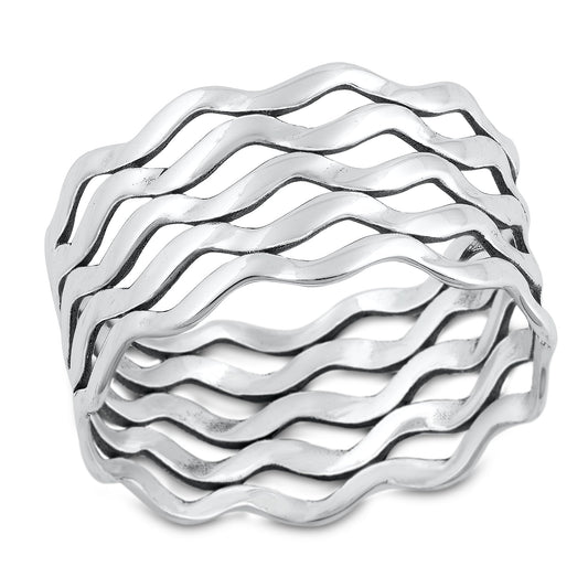 Sterling Silver Waves Ring