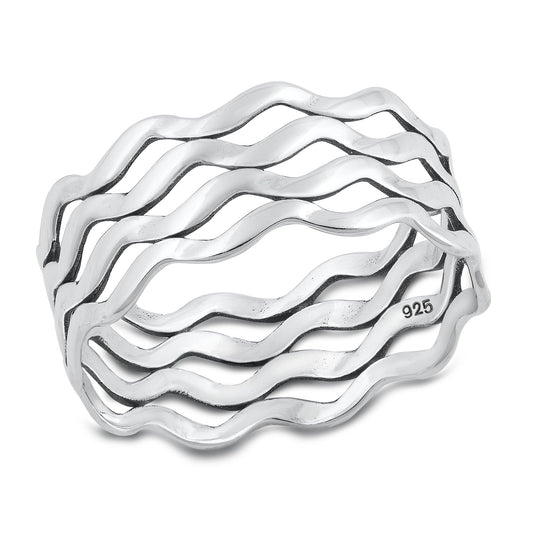 Sterling Silver Waves Ring