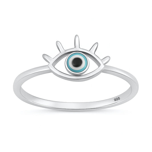 Sterling Silver Evil Eye Ring