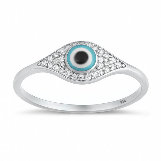 Sterling Silver Mother of Pearl Eye Ring