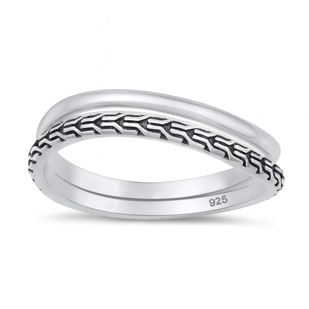 Sterling Silver Double Ring Set