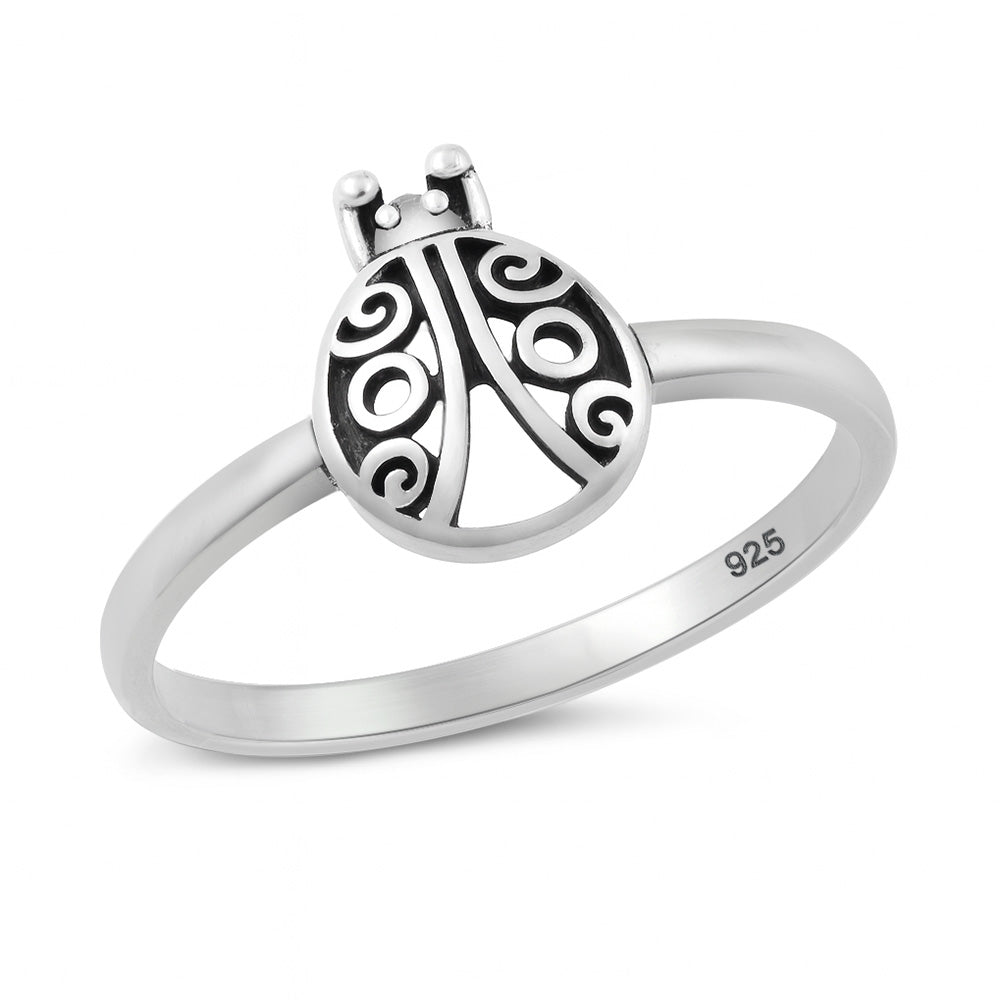Sterling Silver Ladybug Beetle Ring
