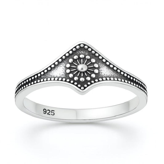 Sterling Silver Bali Sun Ring