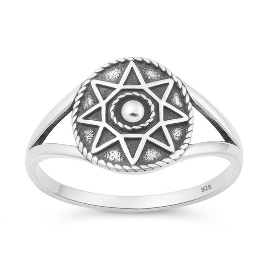 Sterling Silver Octagram Star Ring