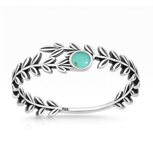 Sterling Silver Genuine Turquoise Wreath Ring