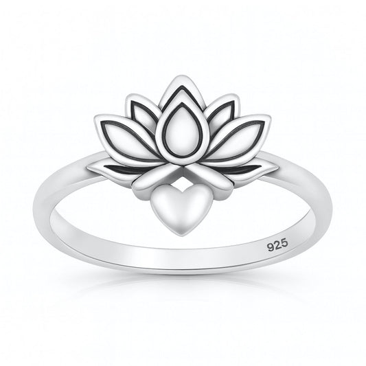 Sterling Silver Lotus Ring