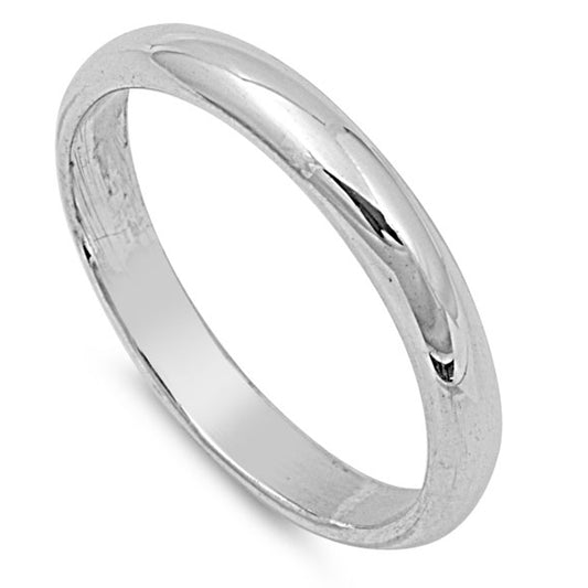 Sterling Silver Wedding 3mm Band Plain Comfort Fit Ring Solid 925