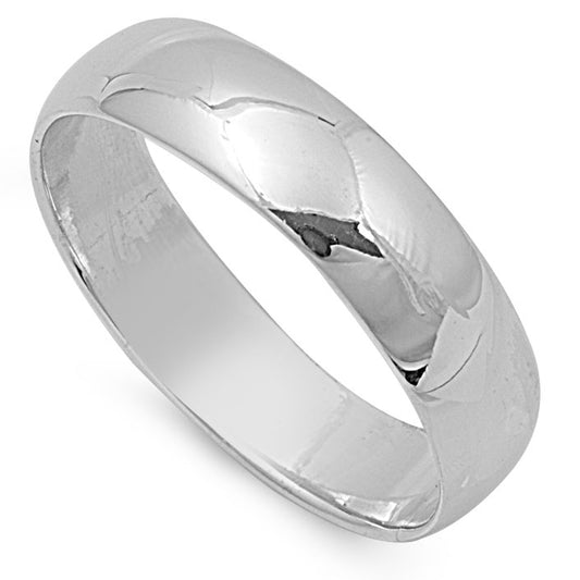 Sterling Silver Wedding 6mm Band Plain Comfort Fit Ring Solid 925