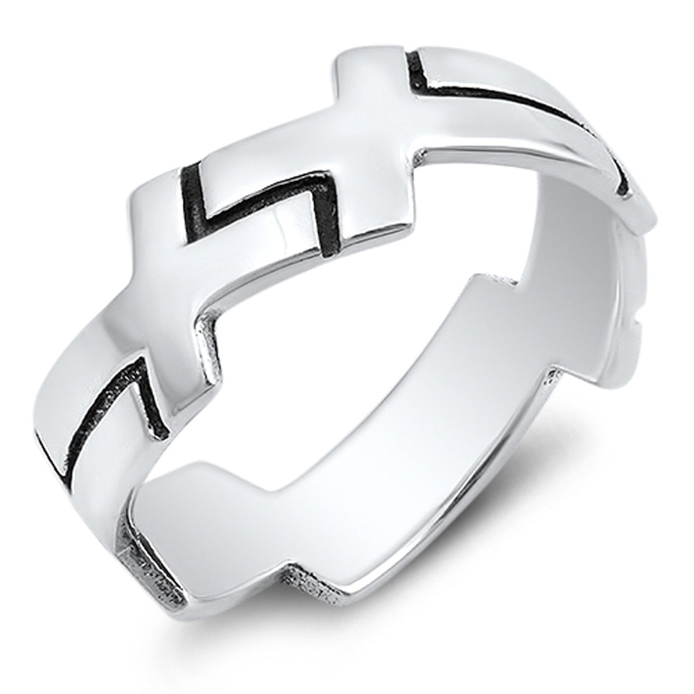Eternity Cross Wrap Christian Purity Ring .925 Sterling Silver Band ...