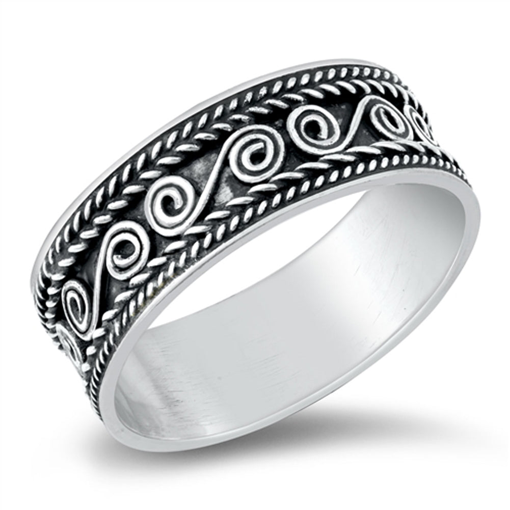 Elegant Filigree Swirl Bali Halo Ring New .925 Sterling Silver Band ...
