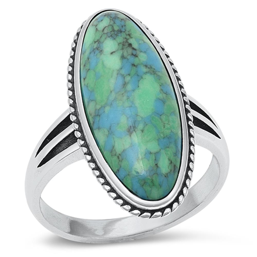 Sterling Silver Cocktail Turquoise Ring