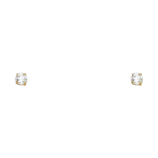 14k Yellow Gold Simple Stud Post Classic Fashion Earrings
