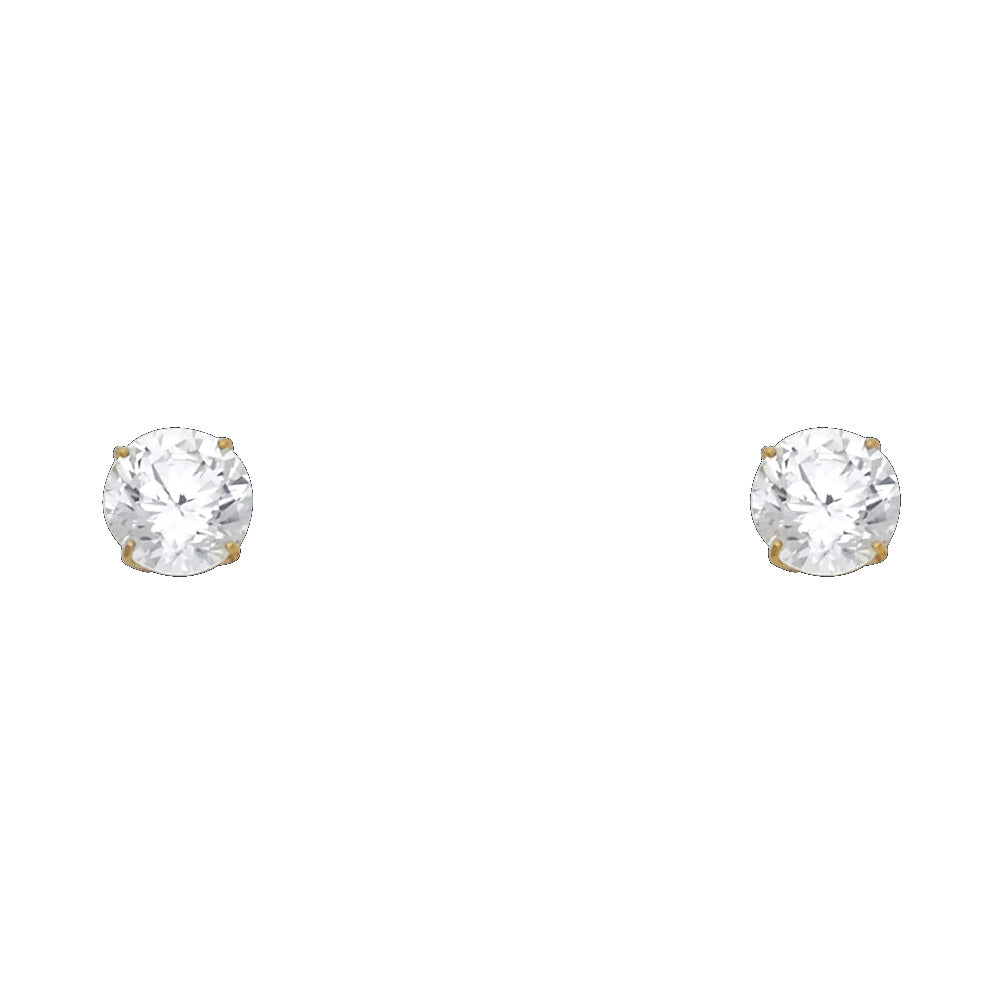 14k Yellow Gold Simple Circle Stud Post Classic Fashion Earrings