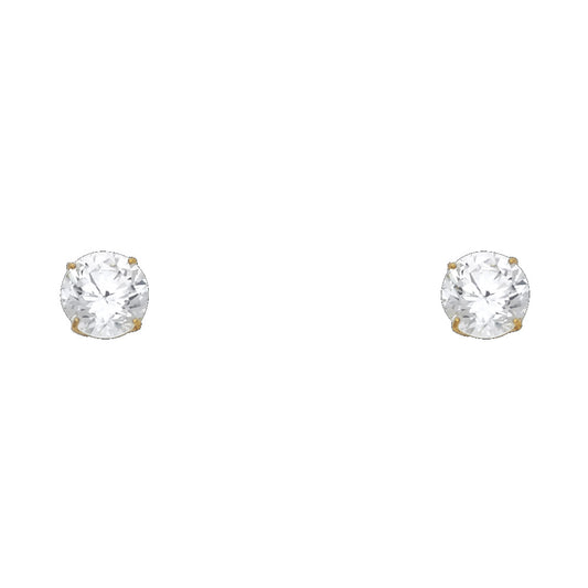 14k Yellow Gold Simple Circle Stud Post Classic Fashion Earrings